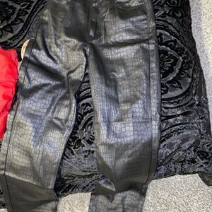 Faux leather black pants